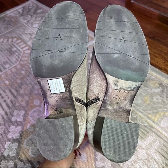 Aquatalia Tish Taupe Suede Leather Boots - Picture 8 of 9